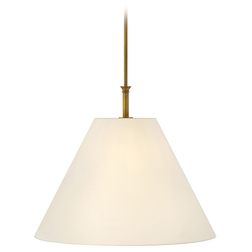 Greta Heritage Brass LED Pendant Light with Empire Shade by Hinkley Lighting