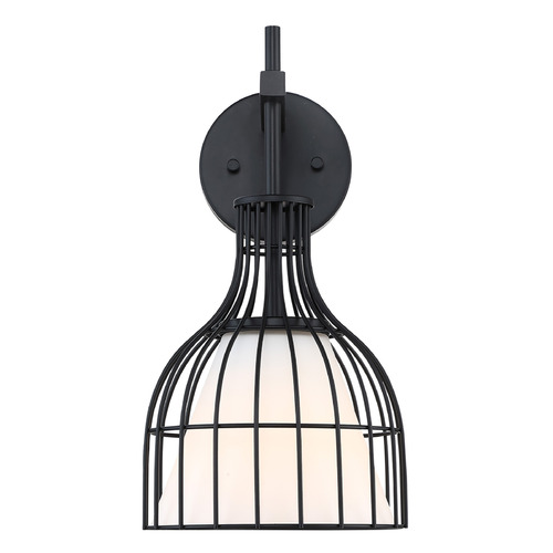 Evensong 8-Inch Wall Sconce in Matte Black by Designers Fountain