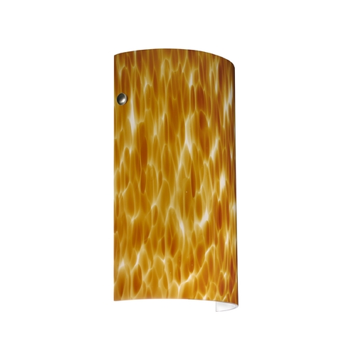 Modern Sconce Wall Light Amber Glass Satin Nickel by Besa Lighting