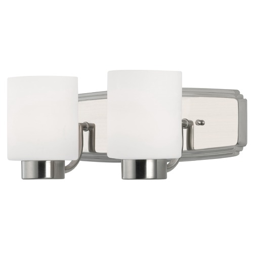 Dolan Designs Lighting Contemporary Bathroom Light in Satin Nickel Finish with Two Lights 3502-09