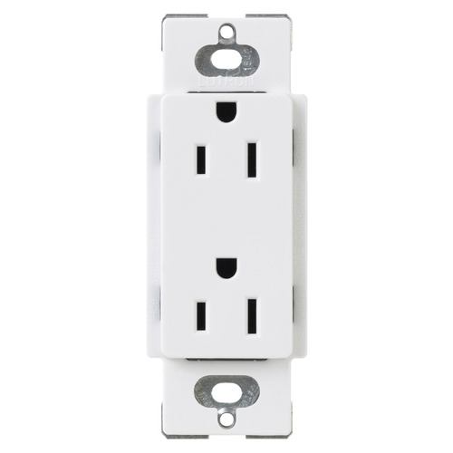 Designer Style Tamper Resistant Receptacle in White 15A