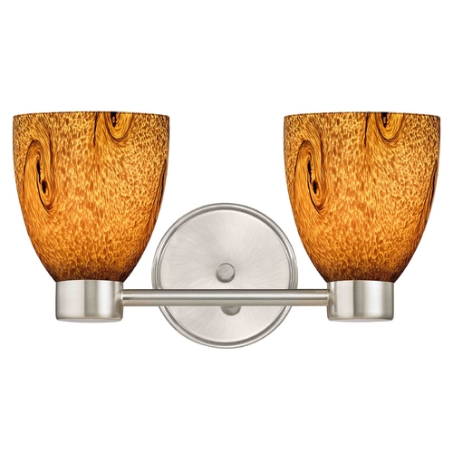 Aon Fuse Art Glass Satin Nickel Bathroom Light with Bell Glass