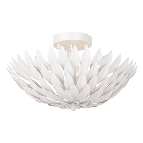 Crystorama Lighting Broche Matte White Semi-Flushmount Light