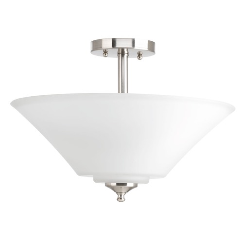 Progress Lighting Joy Brushed Nickel Semi-Flush Mount by Progress Lighting P3864-09