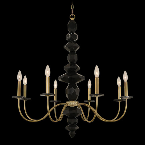 Allegri Lighting Allegri Crystal Piedra Brushed Brass & Black Marble Chandelier 031551-039