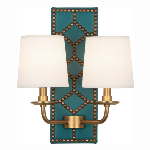Robert Abbey Lighting Williamsburg Lightfoot Wall Sconce with Fondine Fabric Shades