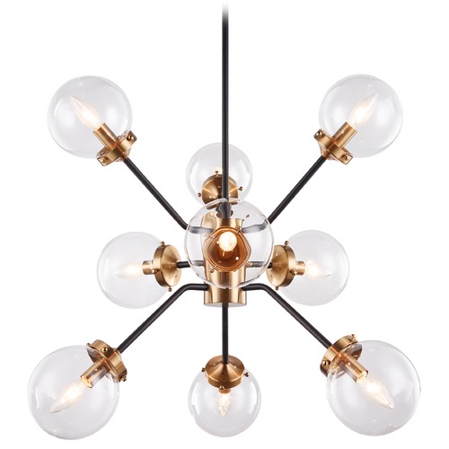 Maru Aged Gold Chandelier by Matteo Lighting
