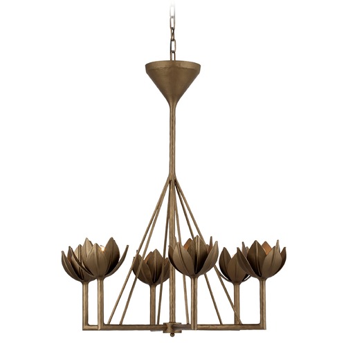 Visual Comfort Signature Collection Julie Neill Alberto Small Chandelier in Bronze Leaf by Visual Comfort Signature JN5003ABL