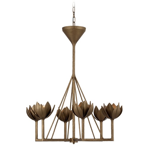 Julie Neill Alberto Small Chandelier in Bronze Leaf by Visual Comfort Signature