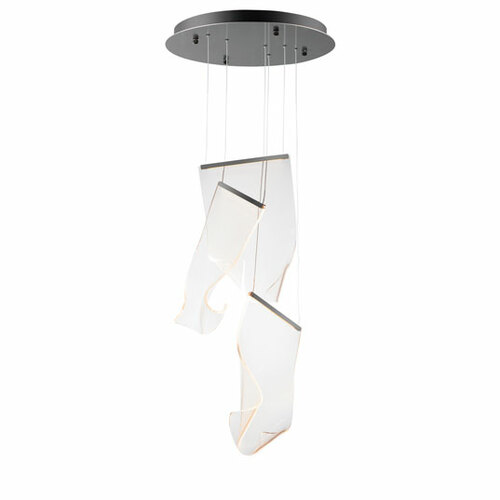 Rinkle 3-Light LED Pendant in Brushed Gunmetal by ET2 Lighting