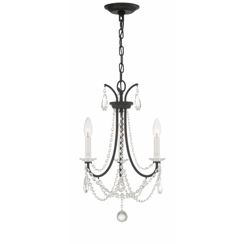 Crystorama Lighting Karrington 14-Inch Chandelier in Matte Black by Crystorama Lighting KAR-90903-MK-CL-MWP