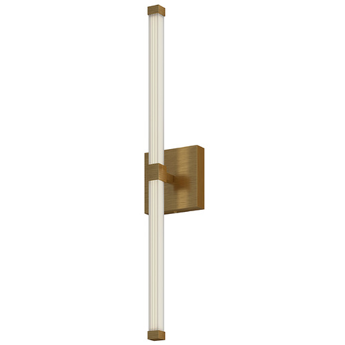 Blade Brushed Gold LED Vertical Bathroom Light by Kuzco Lighting