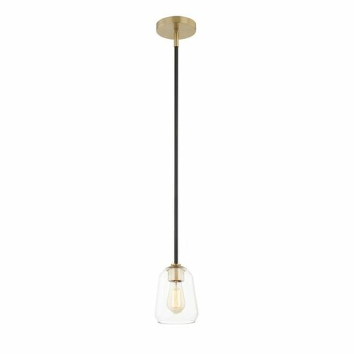 Arcwell Mini Pendant in Black & Brass by Evolv by Justice Design Group