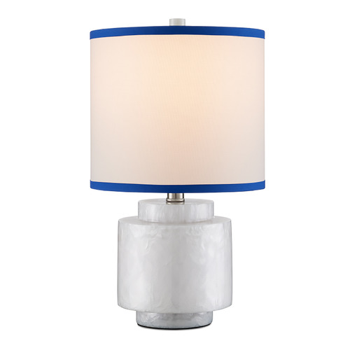 Currey and Company Beryl White Swirl Table Lamp with Drum Shade