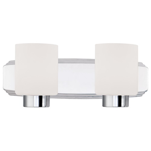 Contemporary Bathroom Light in Chrome Finish with Cylinder Shades