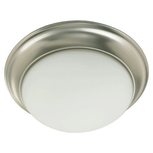 14-Inch Flush Mount in Satin Nickel with White Glass by Quorum Lighting