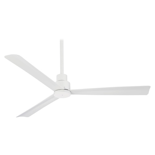 Simple 52-Inch Wet Rated Ceiling Fan in Flat White by Minka Aire