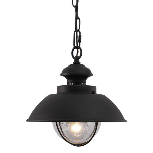 Harwich 10-Inch Outdoor Pendant in Textured Black by Vaxcel Lighting
