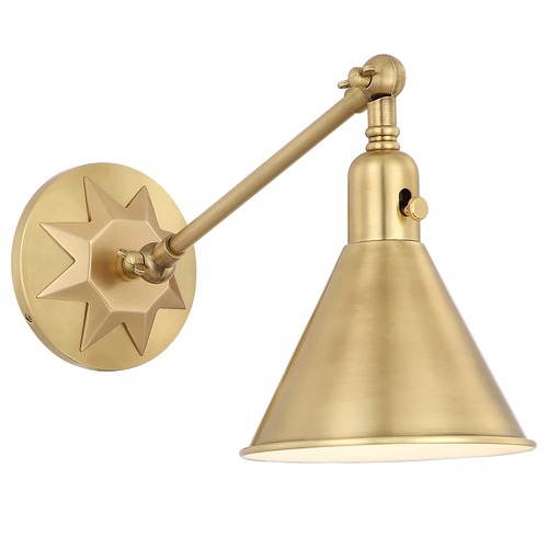 Morgan Adjustable Wall Light in Aged Brass by Crystorama Lighting