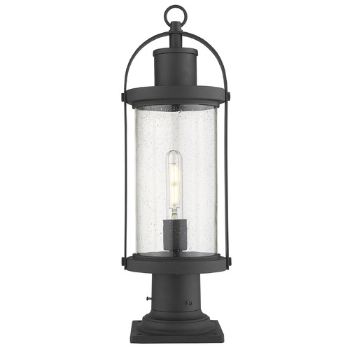 Roundhouse Black Post Light by Z-Lite