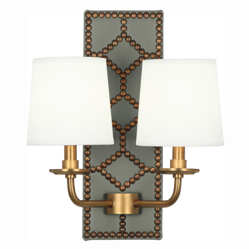 Robert Abbey Lighting Williamsburg Lightfoot Wall Sconce with Fondine Fabric Shades