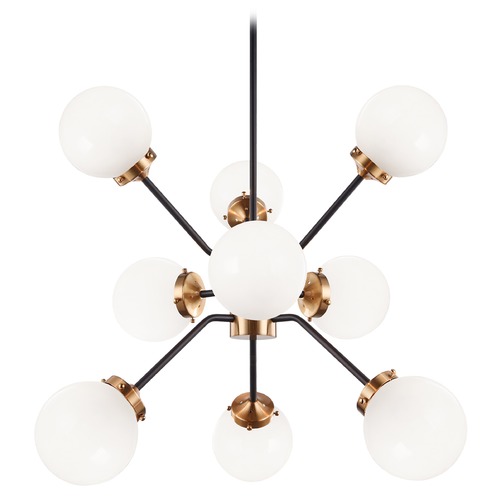 Maru Aged Gold Chandelier by Matteo Lighting