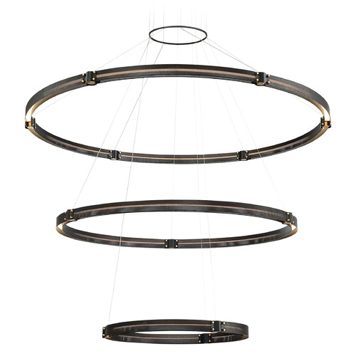 Admiral 62-Inch 3-Tier LED Chandelier in Black & Brass by Eurofase Lighting