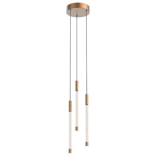 Motif 5.5-Inch Wide LED Multi-Port Pendant in Brushed Gold by Kuzco Lighting