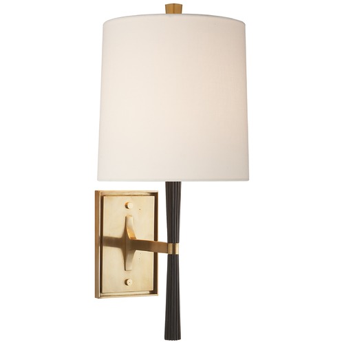 Visual Comfort Signature Collection Barbara Barry Sconce in Ebony & Brass by Visual Comfort Signature BBL2036EBOL