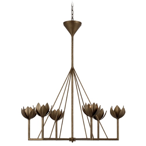 Visual Comfort Signature Collection Julie Neill Alberto Chandelier in Bronze Leaf by Visual Comfort Signature JN5004ABL