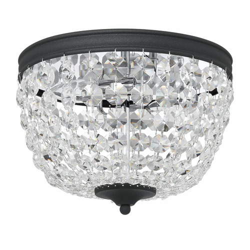 Crystorama Lighting Nol 11.50-Inch Crystal Flush Mount in Black by Crystorama Lighting NOL-312-BF-CL-MWP