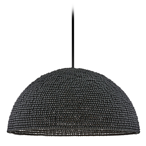 Hinkley Dalia Black LED Pendant Light with Bowl / Dome Shade by Hinkley Lighting 38465BK