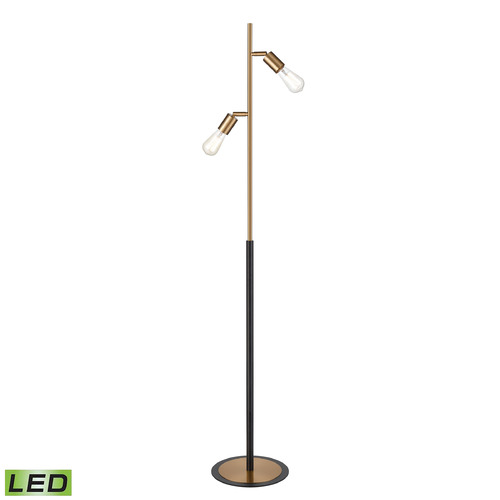 Elk Lighting Elk Lighting Kelston Matte Black & Aged Brass LED Floor Lamp S0019-9564-LED