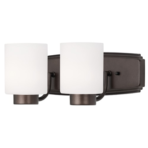 Modern Bathroom Light in Bronze Finish with Cylinder Glass