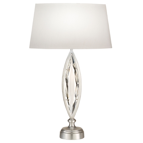 Fine Art Lamps Fine Art Lamps Marquise Platinized Silver Leaf Table Lamp with Oval Shade 850210-12ST