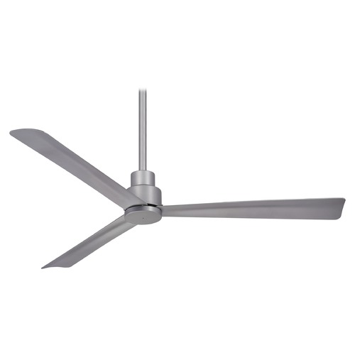 Simple 52-Inch Wet Rated Ceiling Fan in Silver by Minka Aire
