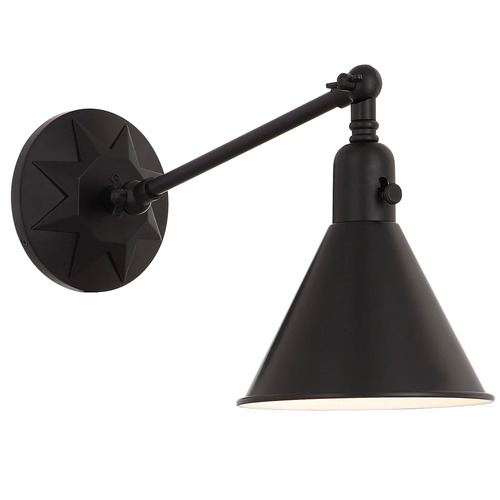 Morgan Adjustable Wall Light in Matte Black by Crystorama Lighting