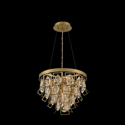 Carmella 14-Inch Crystal Pendant in Brushed Brass by Allegri Crystal