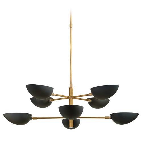 Visual Comfort Signature Collection Aerin Graphic Large Chandelier in Antique Brass by Visual Comfort Signature ARN5501HABBLK