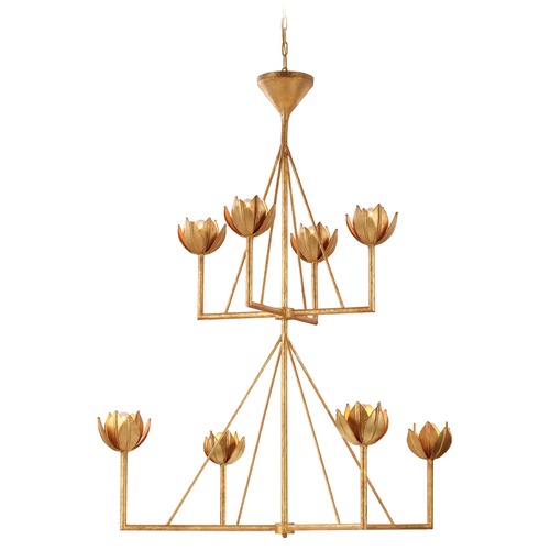 Visual Comfort Signature Collection Julie Neill Alberto Large Chandelier in Gold Leaf by Visual Comfort Signature JN5006AGL