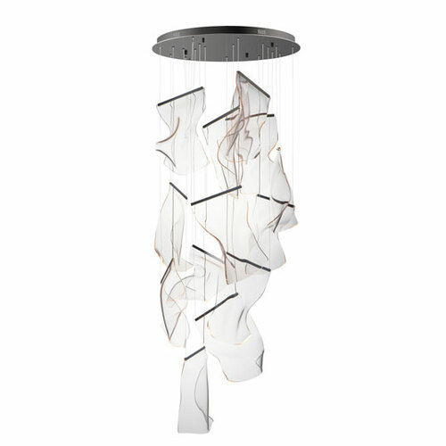 Rinkle 14-Light LED Multi Pendant in Brushed Gunmetal by ET2 Lighting