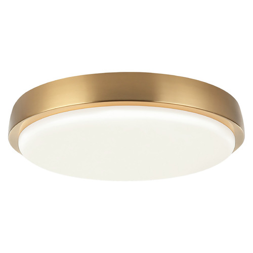 Matteo Lighting Zane Aged Gold Brass LED Flushmount Light