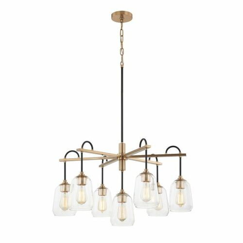 Arcwell Chandelier in Black & Brass by Evolv by Justice Design Group