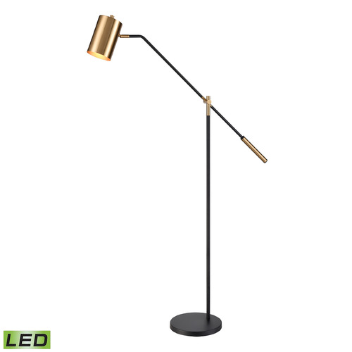 Elk Lighting Elk Lighting Oliver Avenue Matte Black & Aged Brass LED Floor Lamp with Cylindrical Shade S0019-9565-LED