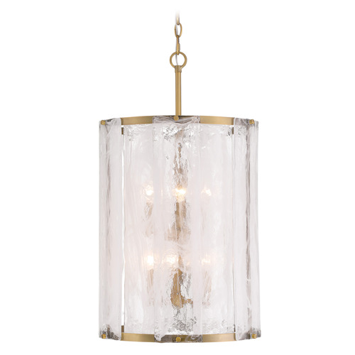 Minka Lavery Minka Lavery Veil Legacy Brass Pendant Light with Cylindrical Shade 3637-732