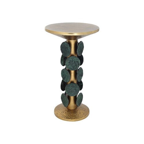 Nasturtium Accent Table in Antique Brass by Currey & Company