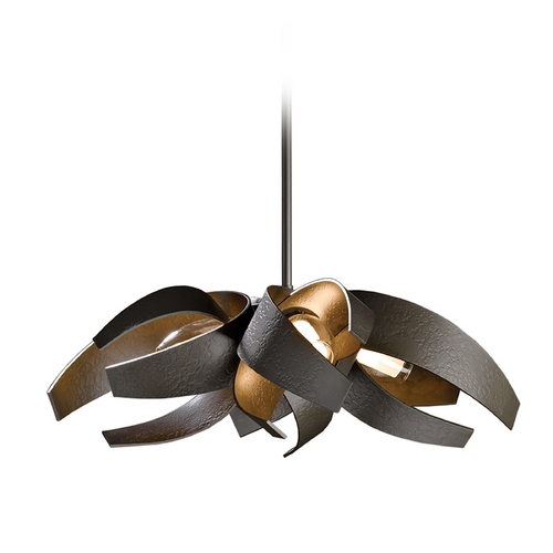 Hubbardton Forge Lighting Forged Iron Adjustable Pendant Light in Dark Smoke Finish 136500-07