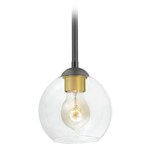 Design Classics Lighting Gala Mini Pendant in Matte Black & Brass by Design Classics Lighting 581-07 BK SB G1832-CL