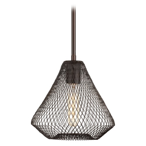 Progress Lighting Mesh Antique Bronze Mini Pendant by Progress Lighting P5338-20