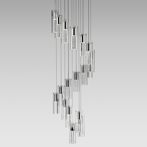 Modern Chrome LED Multi-Light Pendant 3000K 10800LM by Kuzco Lighting